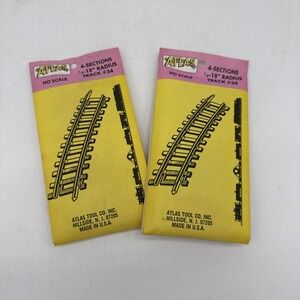 Atlas Sealed Pack HO Scale 4 Sections 1/2-18" Radius Track #34 Lot of 2